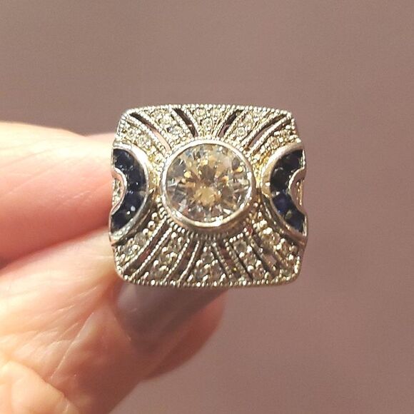 JOESEPH ESPOSITO, SAPPHIRE Diamonique Ring, Stamped ESPO,925,CZ,Sizs 5, NWOT! - Picture 7 of 7